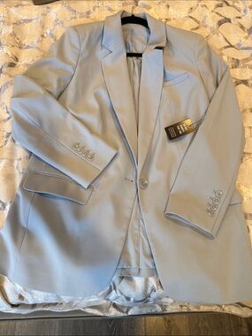 Express Light Blue Single-Breasted Blazer